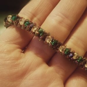 Beaded tennis-style bracelet